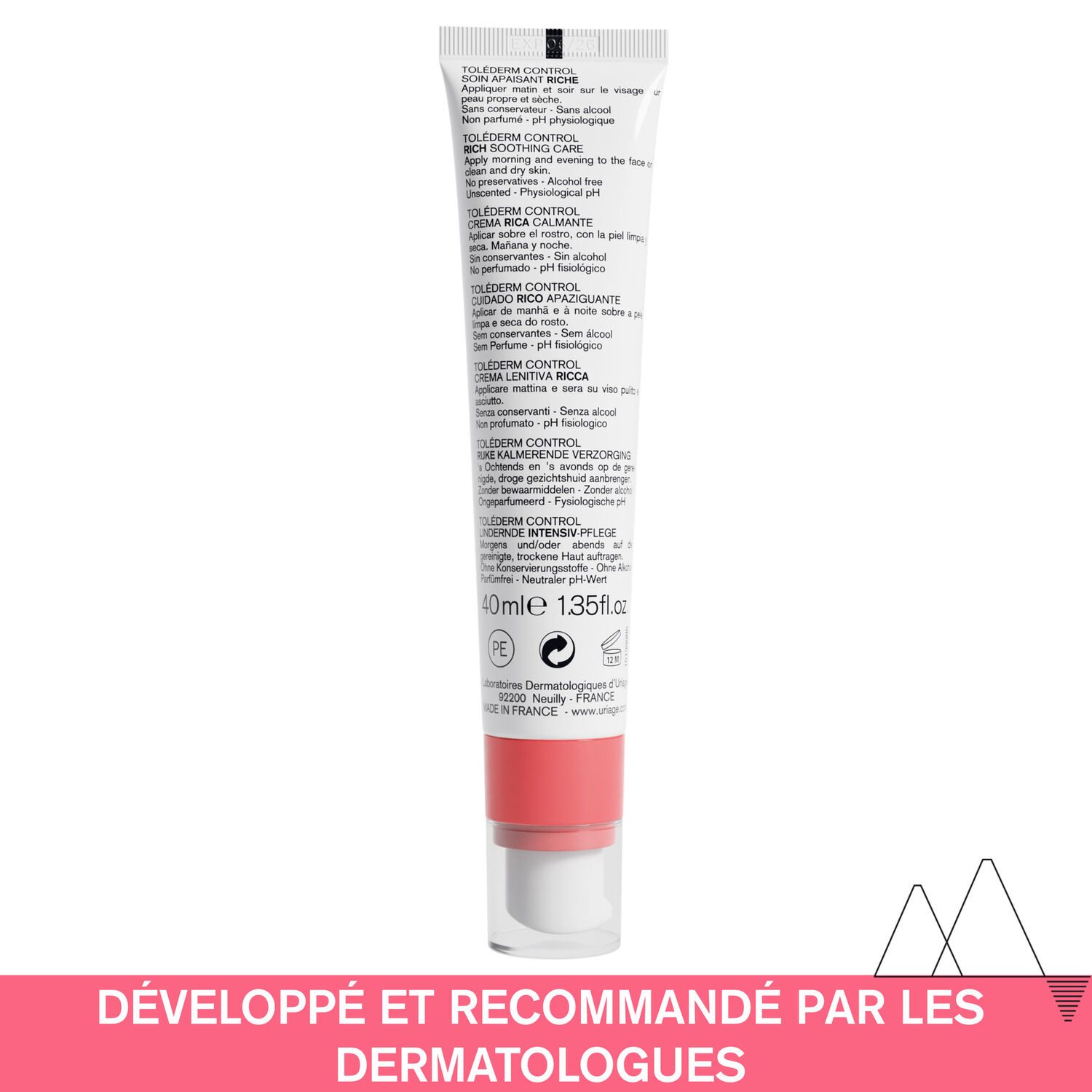 URIAGE Toléderm Control Soin Apaisant Riche 40ml