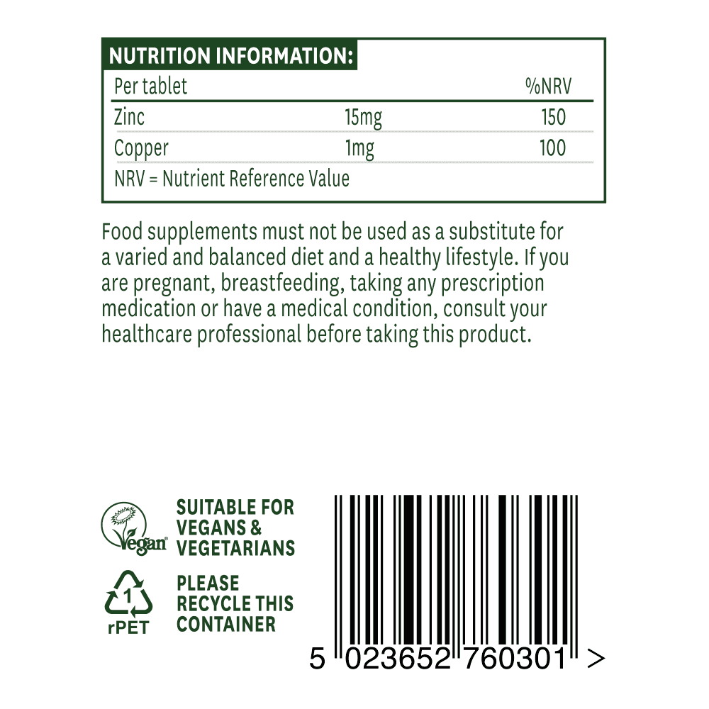 Natures Aid Zinc Picolinate 15mg 30 comprimés