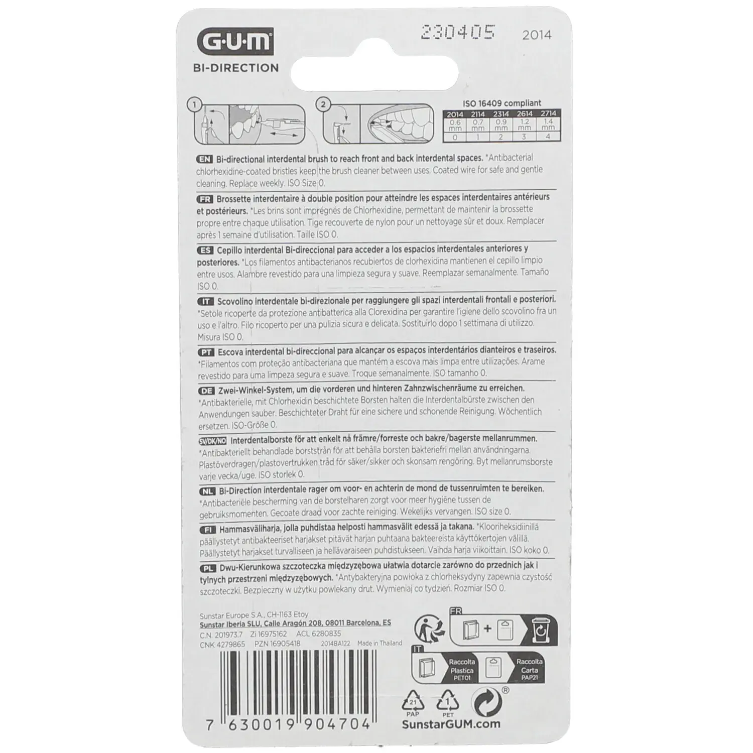 GUM Brossette Interdentaire Bi-Direction 0,6mm 2014