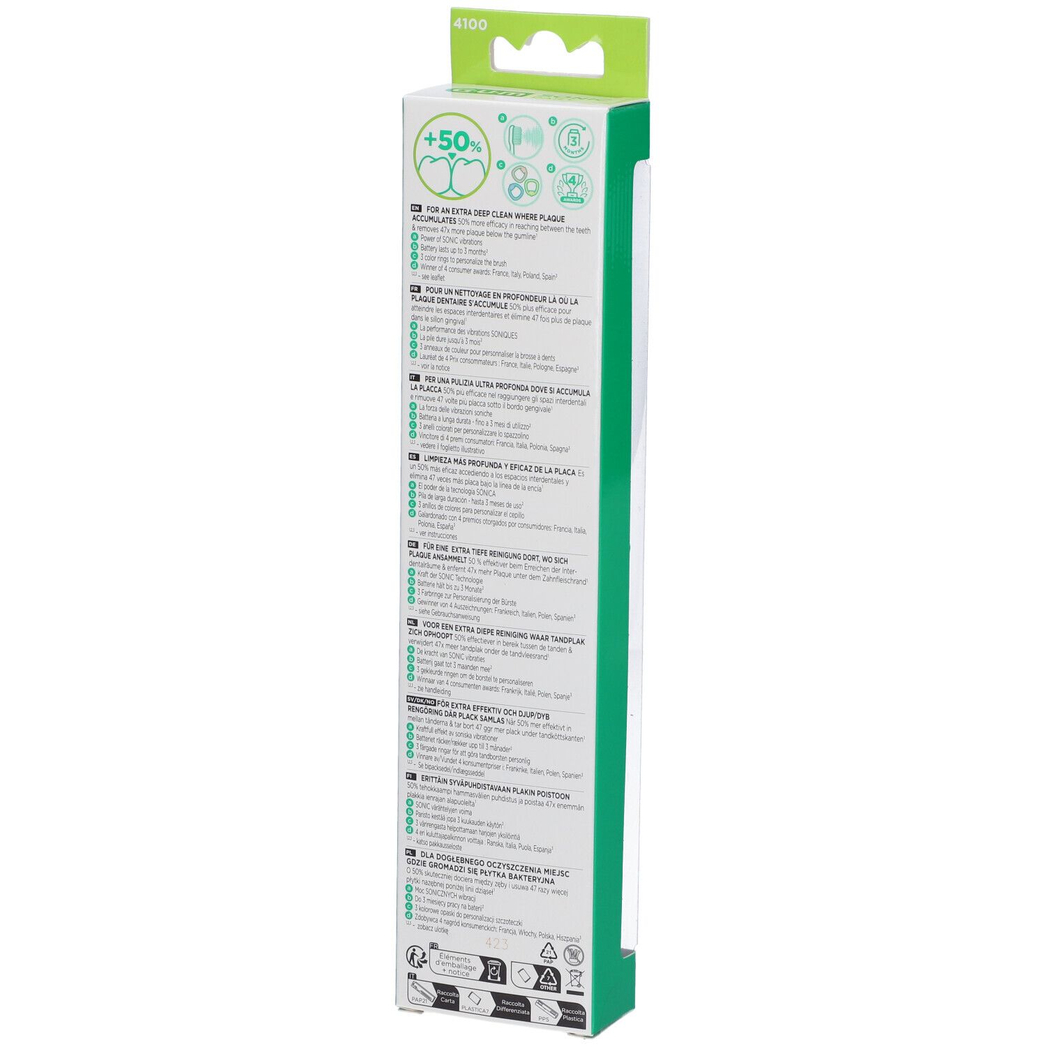 Gum Brosse à Dents Electrique Sonic Daily Soft Noire 4100