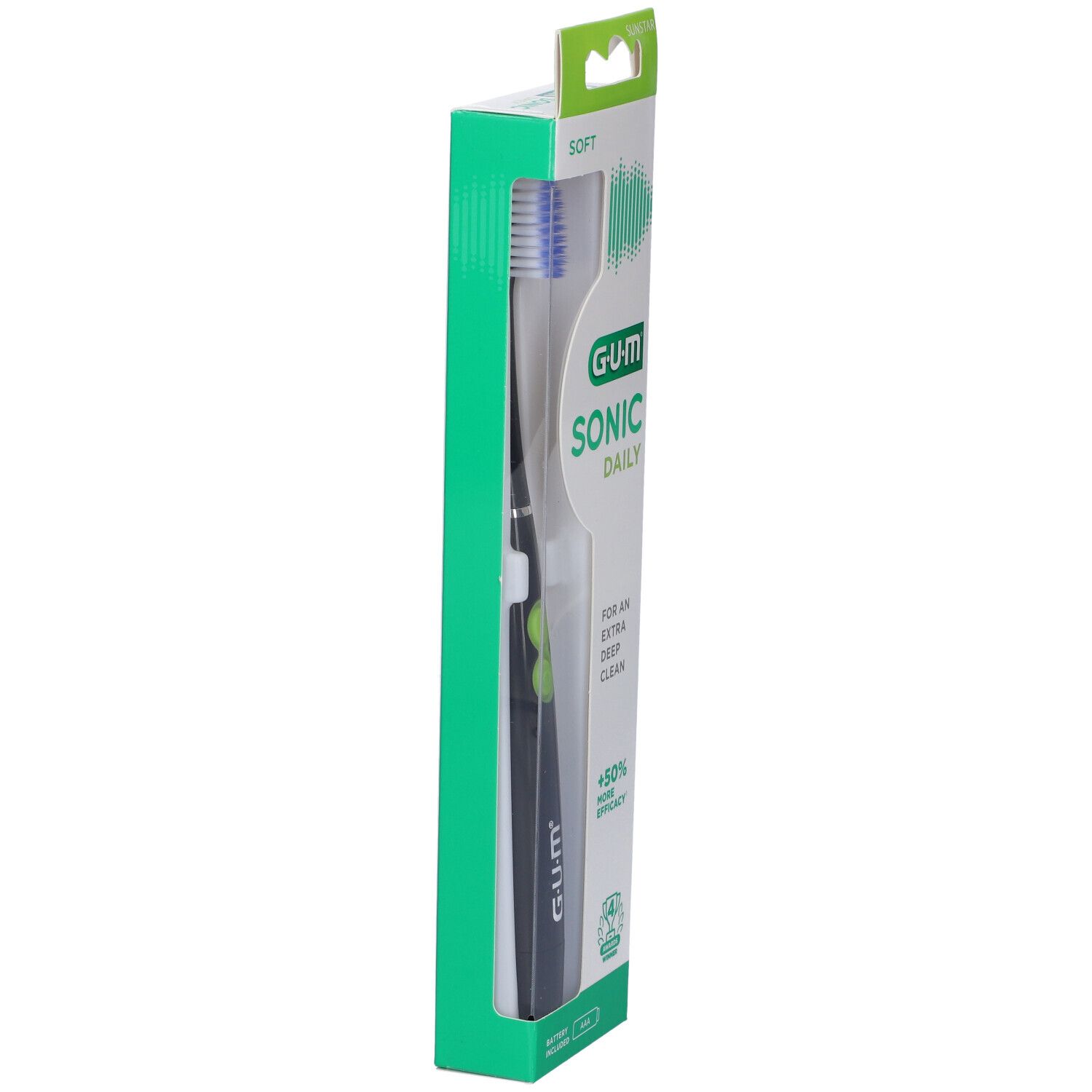 Gum Brosse à Dents Electrique Sonic Daily Soft Noire 4100