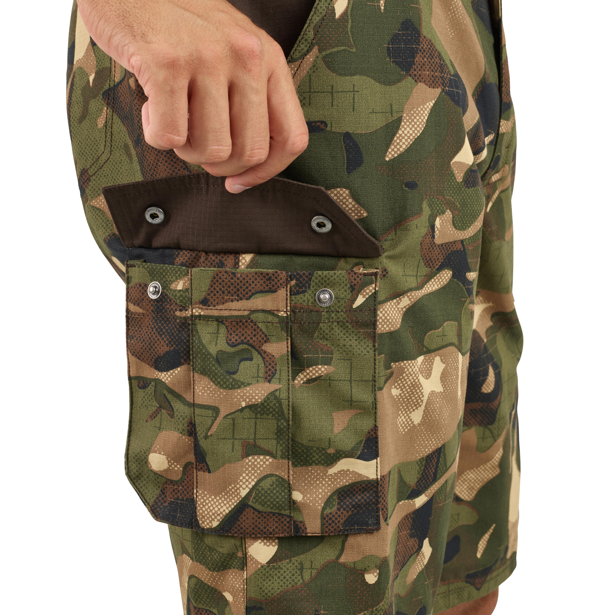 Bermuda 500 Camouflage Woodland vert et marron uni