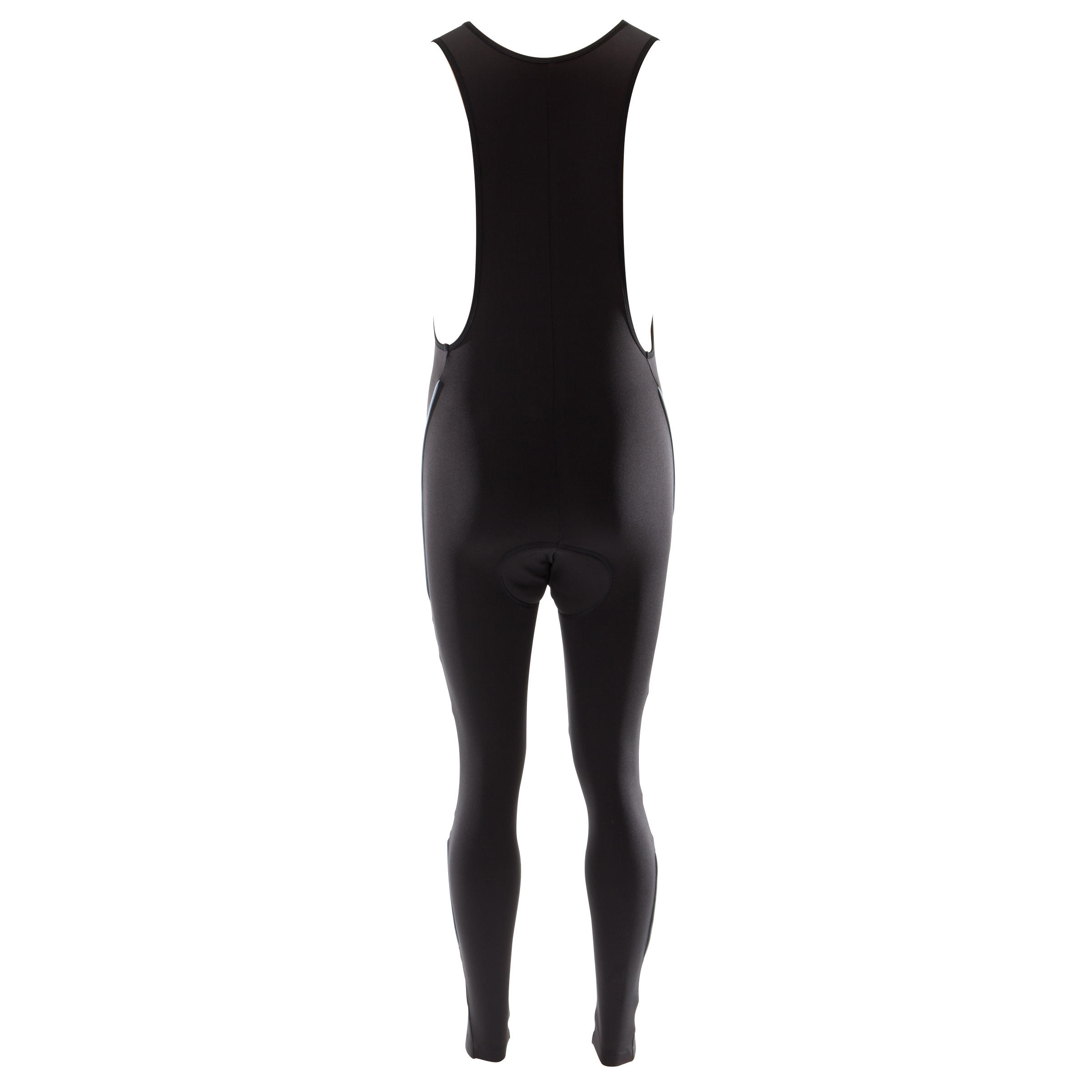 CUISSARD LONG AVEC BRETELLES HIVER VELO ROUTE CYCLOTOURISME 100 NOIR