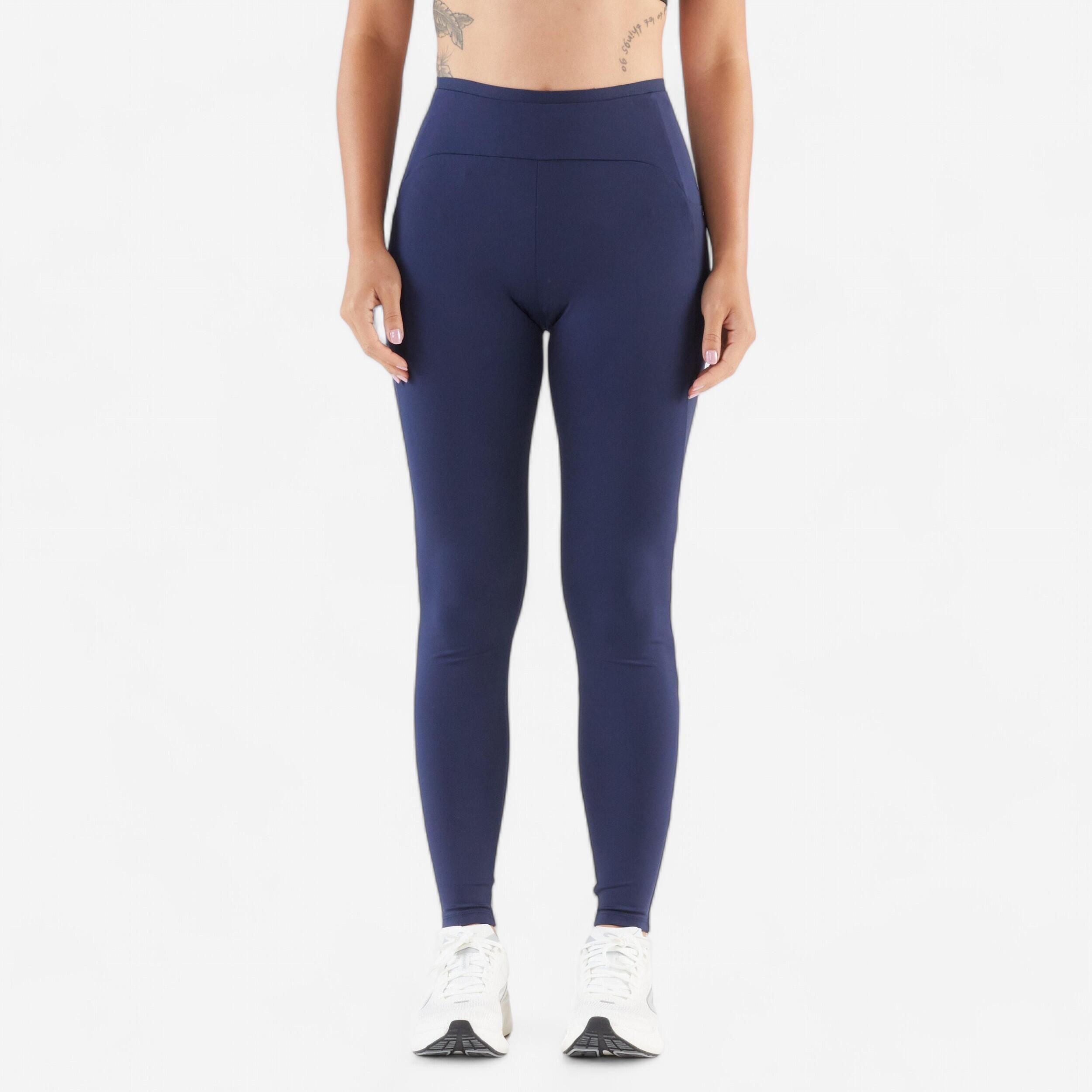 Legging running Femme - KIPRUN Run 500 Confort bleu marine