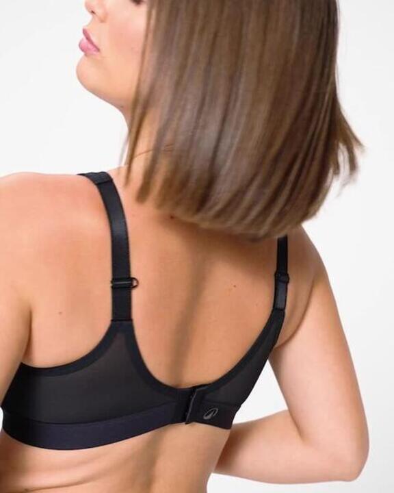 Brassière bretelles croisables maintien fort femme, Noir