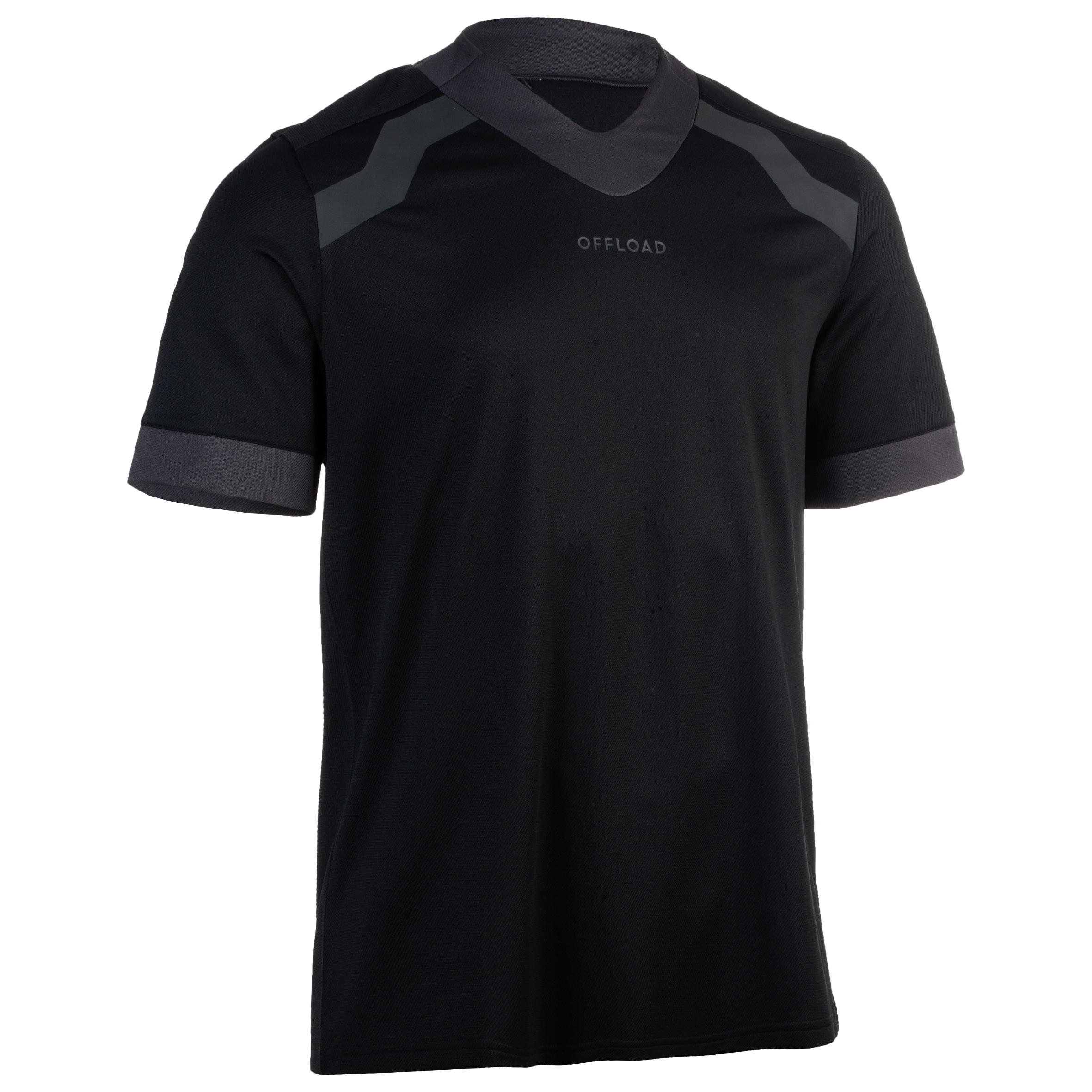 Maillot manches courtes de rugby homme R100 noir