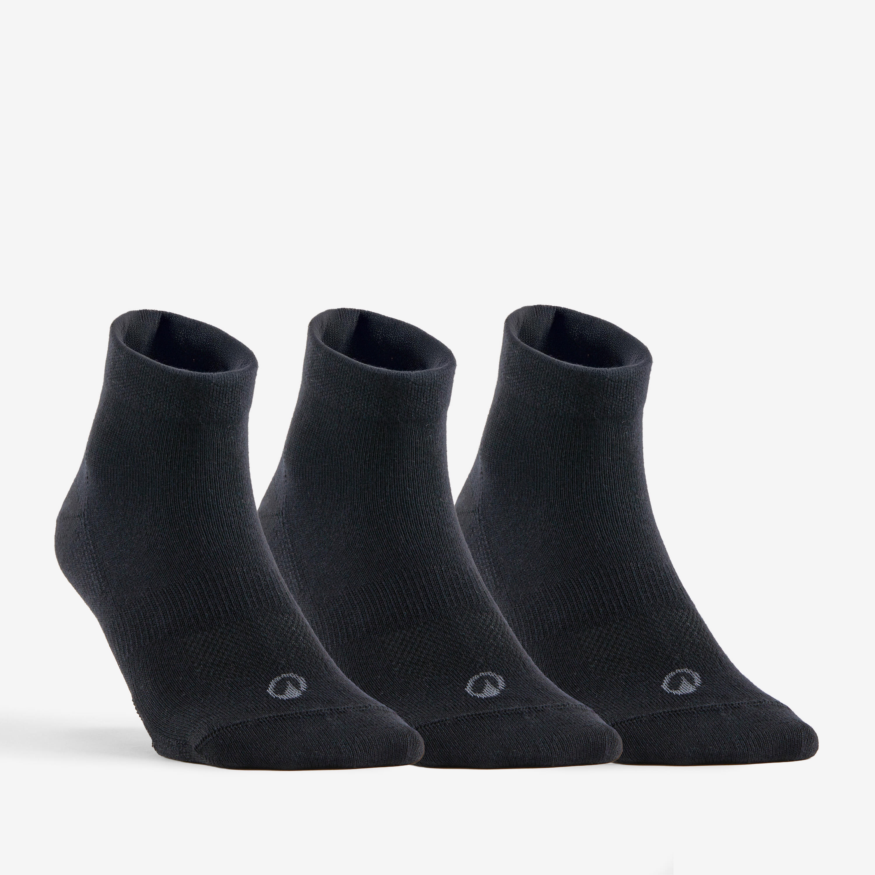 CHAUSSETTES DE SPORT MI-HAUTES RS 160 NOIRES LOT DE 3.