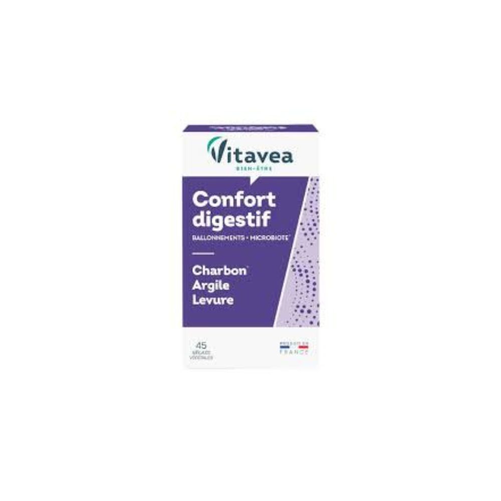 Vitavea Confort Digestif Charbon Levure Argile 45 Gélules