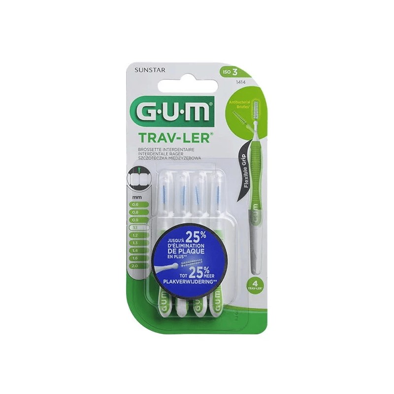GUM BROSSETTES TRAVELER ULTRA FINE CONIQUE B/4 (1414)