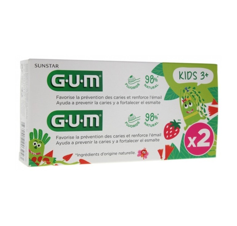 GUM DENTIFRICE KIDS 3 ANS+ LOT DE 2*50ML